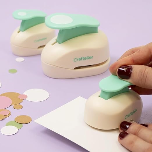 Craftelier - Paper Punch Set | 3/8", 5/8" & 1" Shape Hole Puncher for Paper Crafts | Round Hole Punch to Create Scrapbooks, DIY Cards & Journals | Craft Punch Set for Cardstock.