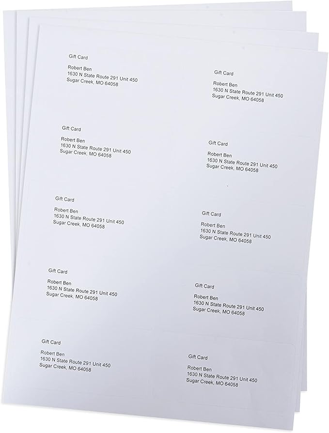 9527 Product 10 UP Sticker Labels,2x4 inches FBA Shipping Address Labels for Laser/Ink Jet Printer,Total 1000 Labels