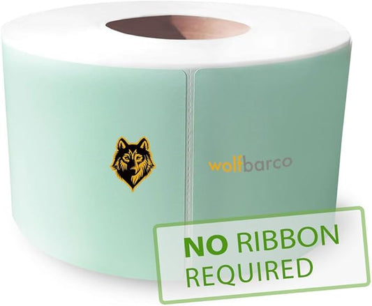 Direct Thermal Paper Label/IndustrialGrade 4" x 6", with Perforation, 3" Core, 8" OD,1000 Pcs/Roll (4Roll/Box) - Green