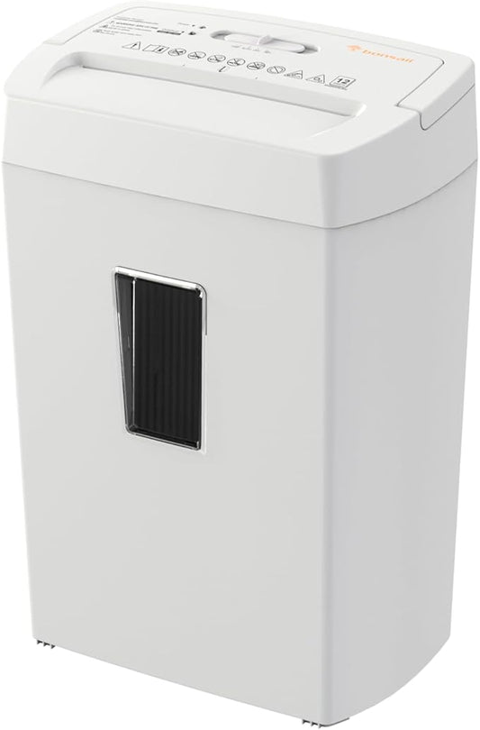 Bonsaii 12-Sheet Cross Cut Shredder, P-4 High Security Shredding, 5.5 Gal, Heavy Duty for Home Office, Shreds Paper, Credit Card, Mail, Staples, with Transparent Window, White