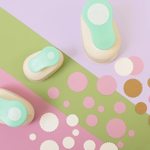 Craftelier - 5/8 Inch Circle Scallop Punch with lever press | Shape Hole Puncher for Paper Crafts | Scalloped Hole Punch for Scrapbooking, DIY Cards & Journals | Mini Hole Punch for Paper & Cardstock.