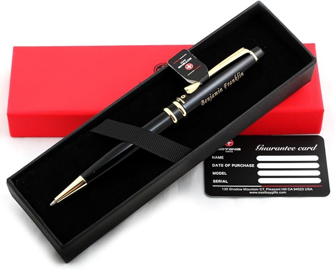Free Engraving - Personalized Roller Ballpen, Ballpoint pen, Ball pen, Refillable Pens, Retractable Medium Point Black Ink, Custom Gifts for Men, Women, Classy Gift Box