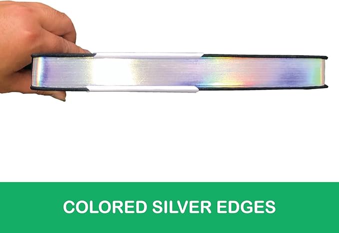 Dotted Notebook Journal 180GSM Bamboo Thick White Paper 160 Pages 5 * 5MM Dot Grid, Lay Flat Binding,Colored Silver Edges, Bookmarks and Expandable Back Pocket (BKP-5)