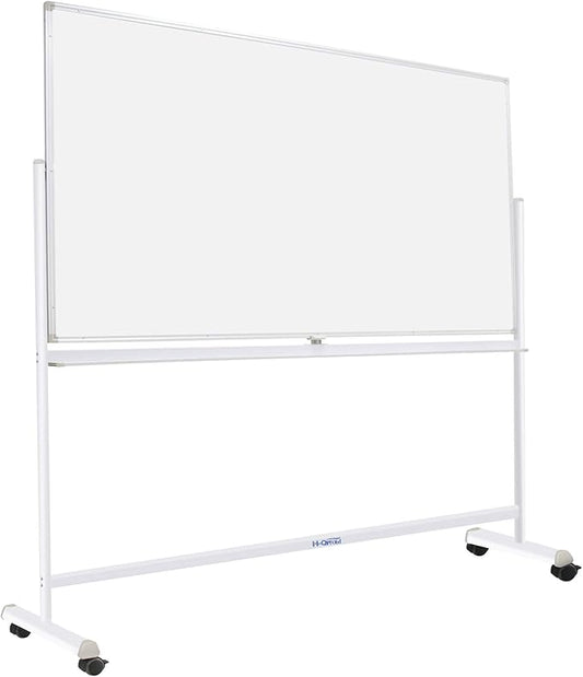 H-Qprobd Mobile Whiteboard 72"x40" Magnetic Dry Erase Board with Stand Double-Sided Rolling Whiteboard for Office, Home & School