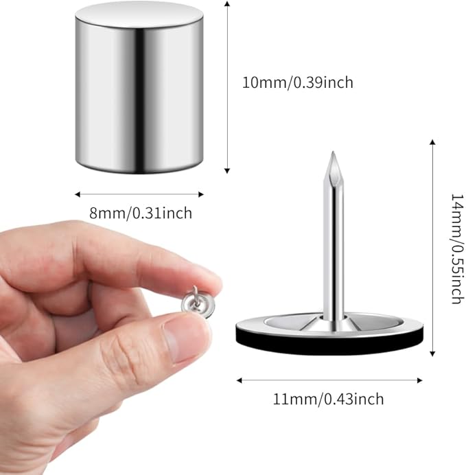 80 Sets Magnetic Pushpins, Magnet Thumbtack, Poster and Photo Hangers for Walls Bulletin Boards