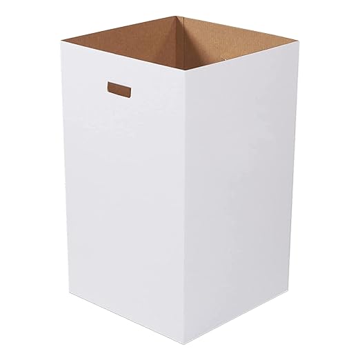 AVIDITI Cardboard Trash Cans and Recycling Bins, 40 Gallon 18"L x 18"W x 30"H (10-Pack) Reusable or Disposable Pop Up Garbage Boxes for Parties, Outdoor Events, Heavy Duty, Plain