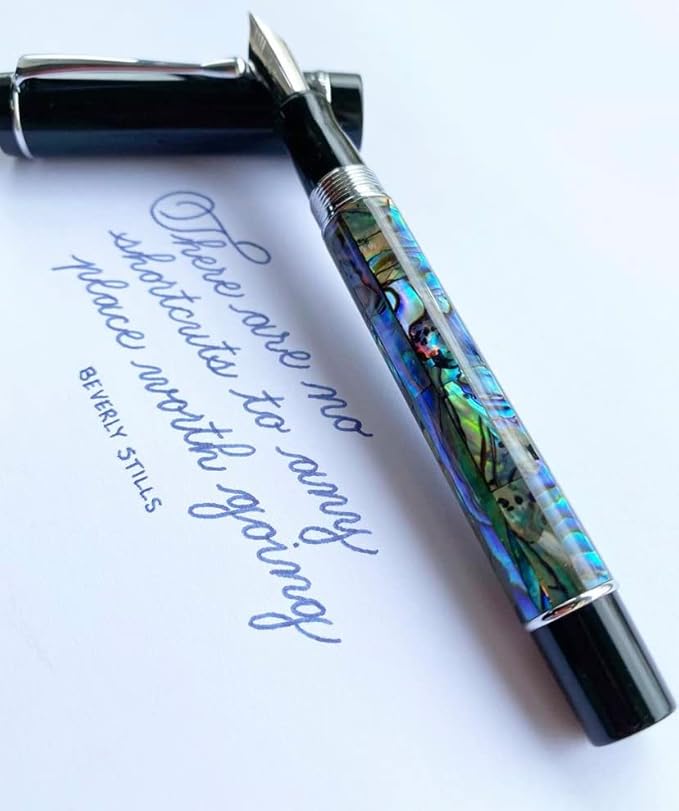 Conklin Duragraph Fountain Pen Abalone Nights - Fine Nib, Luxury Writing Instrument with Stunning Abalone Finish