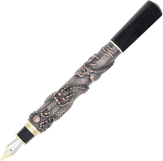 Gullor Basso-relievo Pen, Chinese Dragon, Medium Nib, a Heavy Noblest Pen Medium Nib