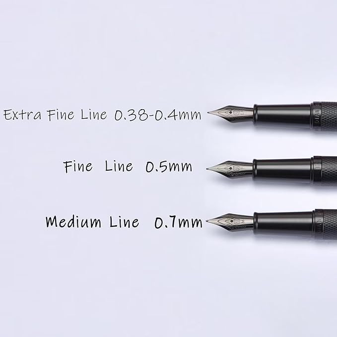 Asvine Black Forest Fountain Pen Fine Nib, Ink Cartridge Not Included, Classic Design with Converter and Metal Pen Case Set