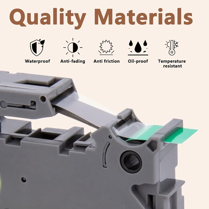 Hehua Tze Tz Tape 12mm 0.47 Laminated Green Compatible for Brother P-Touch TZe-731 TZe731 TZ-731 TZ731 Tape for Ptouch PT D210 D200 D220 D610, 1/2'' x 26.2ft Black on Green, 3 Pack