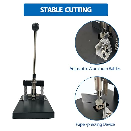 Corner Rounder Punch Cutter,30mm/1.2” Thickness Manual Corner Rounder with R6mm R10mm Cutting Dies,Paper Punch Cutter Commercial Card Cutter for Heavy Cardstock, Alumium Stack