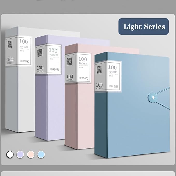 File Folder - 100 Pockets, Durable A4 Letter Size Organizer, Water-Resistant Plastic Dividers, Home/Office/School Document Holder (Pink)