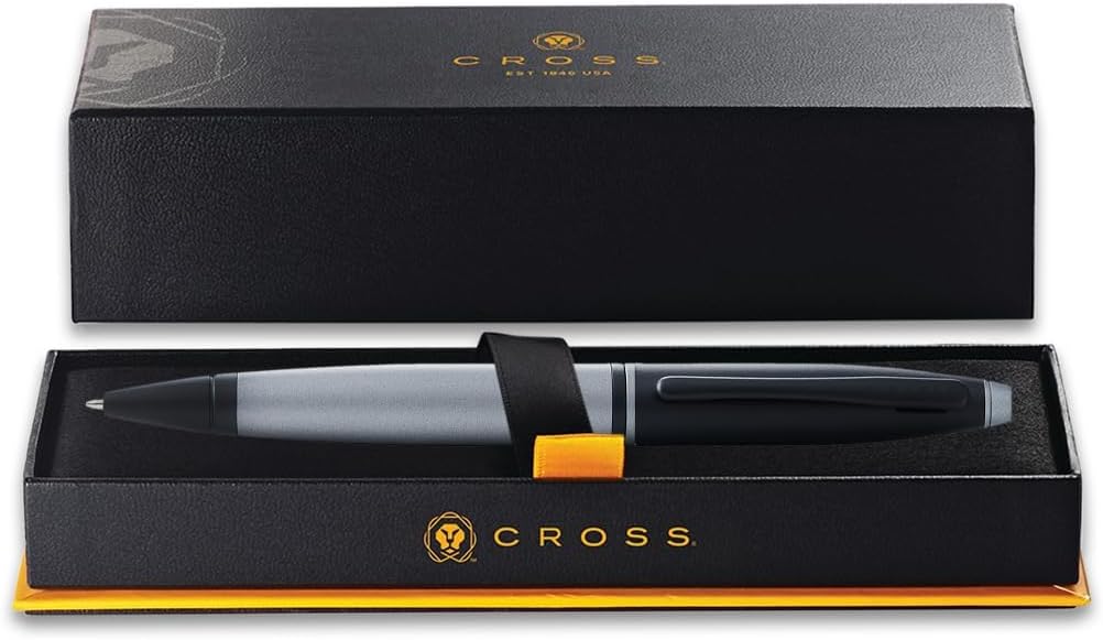 Cross Calais Refillable Ballpoint Pen Presented in a Luxury Gift Box - Medium Point, Black Ink, Matte Gray & Black