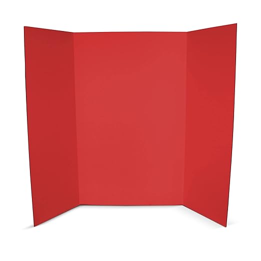 Flipside Products 36” x 48” Foam Project Boards for Presentations, Science Fair, School Projects, Event Displays and Trifold Picture Board - Red - 24 Pack