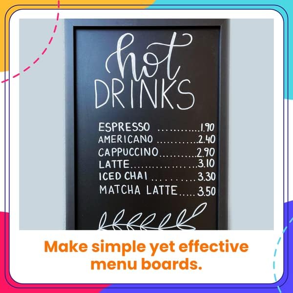 Chalkola 6 White Liquid Chalk Markers - White Dry Erase Liquid Chalk Pens for Chalkboard Signs, Blackboard, Car Window, Glass, Bistro | Variety pack - (3x) 3mm Fine Tip + (3x) 6mm Bold Size Ink Marker