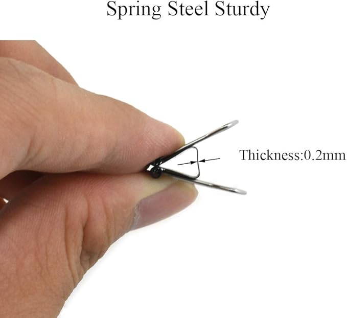 HAHIYO Binder Clips Paper Clamps Spring Steel Sturdy Mini 0.59 inches Width 0.2 Inch Capacity No Sharp Edges Heavy Duty Tight Grip Reusable Black Metal Bright Finish for Home Office School 100 Pack