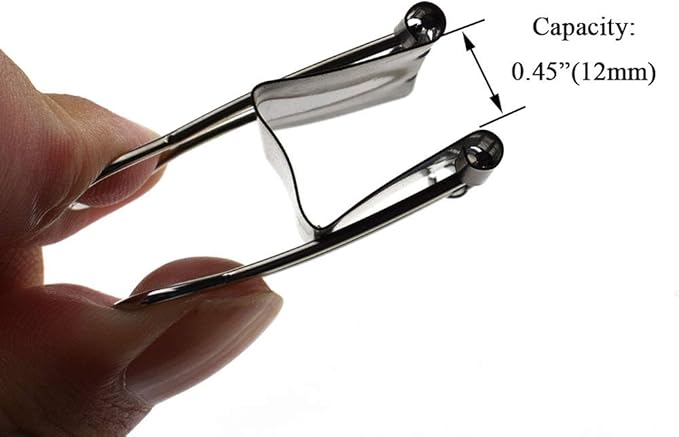 HAHIYO Binder Clips Paper Clamps Spring Steel Sturdy Medium 1.26 inches Width 0.45 Inch Capacity No Sharp Edges Heavy Duty Tight Grip Reusable Black Metal Bright Finish for Home Office School 16 Pack