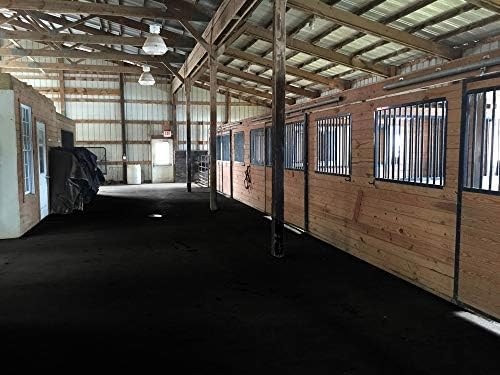 American Floor Mats Heavy Duty Horse Stall Mats - Thick, Durable Rubber Flooring - Solid Black - 8' x 10' Set (20 Tiles Total)