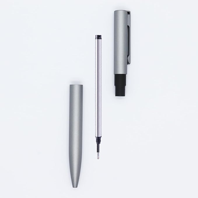 DunBong Spiral Refill, Replaceable Gel Ink Rollerball Refills 5 Pack, 0.5mm Medium Point, Threaded Rolling Ball Refills (Red)