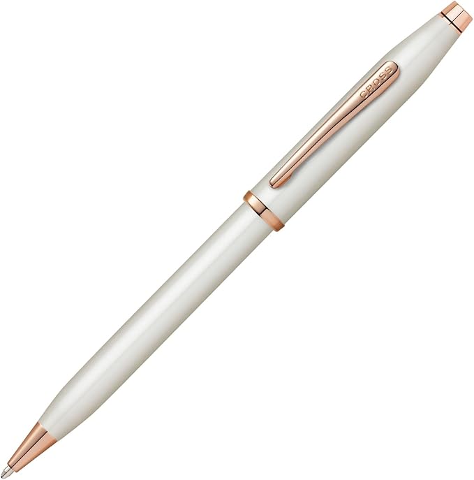 Cross Century II Refillable Ballpoint Pen Presented in a Luxury Gift Box - Medium Point, Black Ink, Pearlescent White