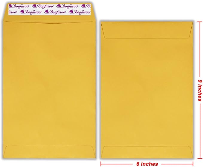 300 Pack 6x9 Brown Catalog Envelopes Peel & Seal Security Mailing Envelopes 120GSM Kraft Paper self Seal Envelopes for Invitations Papers Photos Documents Pictures Papers Files