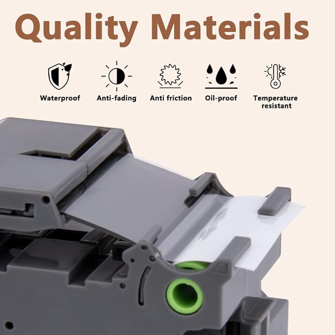 Hehua 36mm 1.4 inch Laminated White Tape Compatible for Brother P-Touch TZe-261 TZe261 TZ-261 TZ261 TZe TZ Label Tape for Ptouch PT 3600 530, 1.4'' x 26.2ft Black on White, 3 Pack