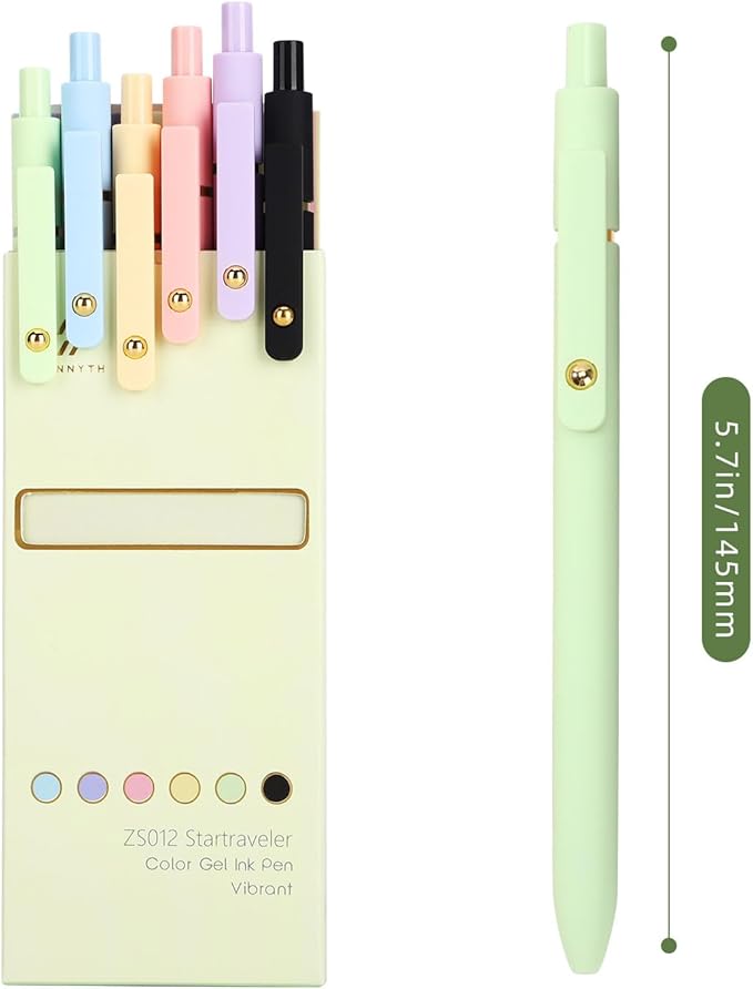 Ddaowanx Colorful Gel Pens, 0.5mm Fine Point Retractable, Cute Pens with Colored Writing and Sketching, Nursing School Essentials,School Supplies, Gifts for Nurse (12Pcs-Aesthetic Colors)