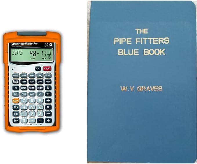 Calculated Industries 4065 Construction Master Pro Advanced Construction Math Feet-inch-Fraction Calculator for Contractors, Estimators & The Pipe Fitters Blue Book