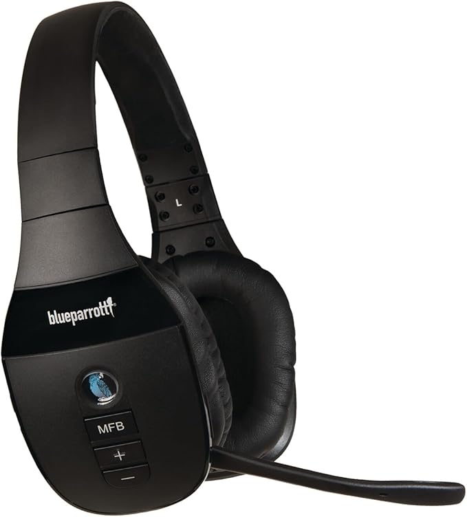 BlueParrott S450-XT Stereo Bluetooth Wireless Headphones 82% Noise Canceling Over Head Headset with Mic for Music and Calls, Hi-Fi Stereo Audio, 300 ft. Wireless Range, 24 hrs. Talk Time, Black