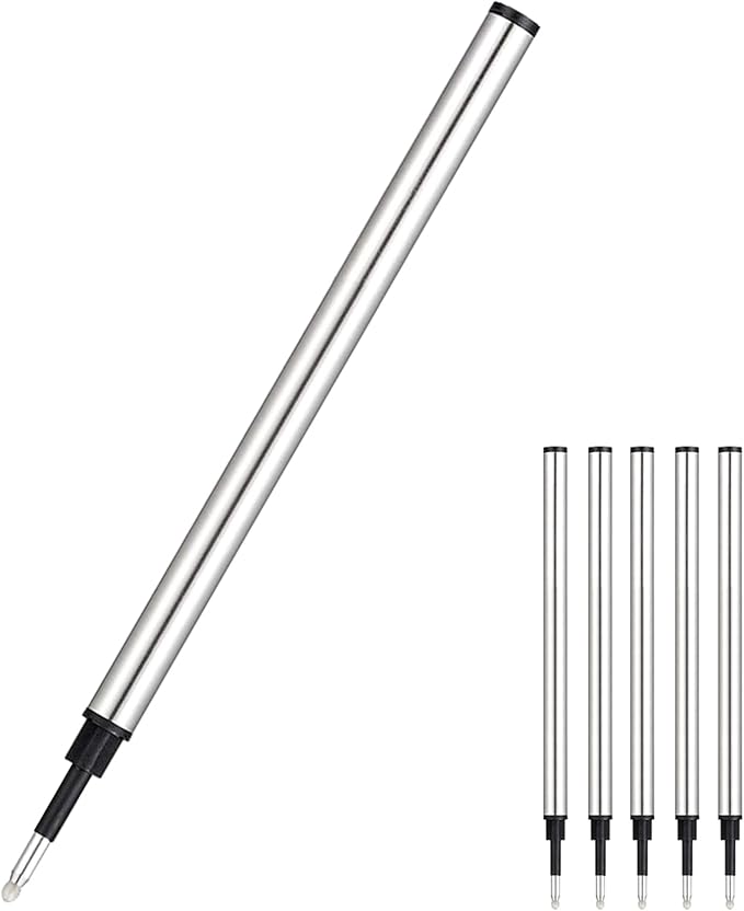 HeTaoCat Gel Rollerball Pen Refills, Roller Ball Fine Point 0.5mm, Black Ink Refill Pack of 5 - Replaceable Ballpoint Pen Refills Medium Point (Red)