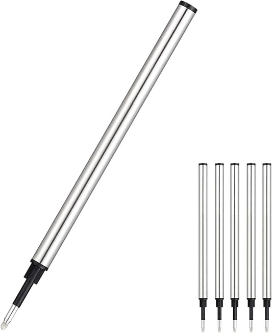 HeTaoCat Gel Rollerball Pen Refills, Roller Ball Fine Point 0.5mm, Black Ink Refill Pack of 5 - Replaceable Ballpoint Pen Refills Medium Point (Red)