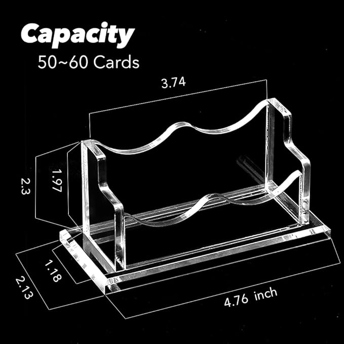 2 Packs Acrylic Business Card Holders for Desk, Horizontal Clear Business Name Card Display Stand, Desk Accessory Business Name Card Organizer (Horizontal, 1-Slot)