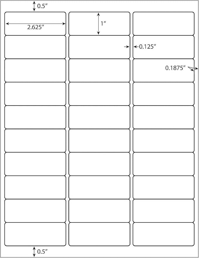 Coopaty 1" X 2-5/8" inch Shipping Labels, 30 Up FBA Barcode Address Mailing Labels White Blank for Laser Inkjet Printer (2000 Sheets, 60000 Labels)