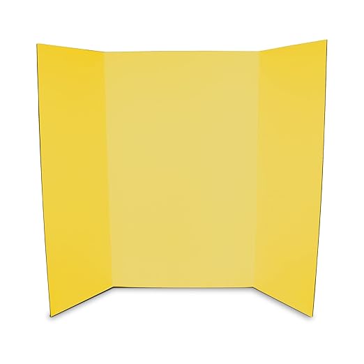 Flipside Products 36” x 48” Foam Project Boards for Presentations, Science Fair, School Projects, Event Displays and Trifold Picture Board - Yellow - 10 Pack