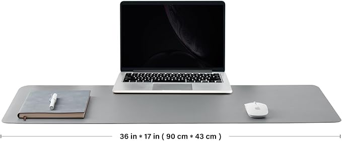 Cork Desk Mat - Dual-Sided Desk Pad for Office and Home - Desk Organization and Accessories - Ideal for Large Mouse Pad and Desk Mats on Top of Desks(Gray,36"x 17")