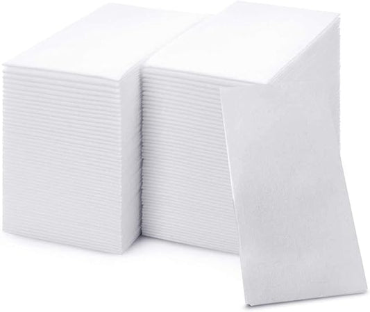 600 Paper Towels Cloth-Like Hand Tissue Paper Napkins, Disposable Hand Towels for Bathroom Guests, Disposable Face Towel for Guest, Washcloths or Dinner Napkin, Made in USA, White