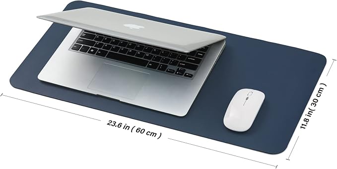 Compact Cork Desk Mat - Small Dual-Sided Desk Pad for Office and Home - Desk Organization and Accessories - Ideal for Large Mouse Pad and Small Desk Mats on Top of Desks(Dark Blue,23.6"x 11.8")