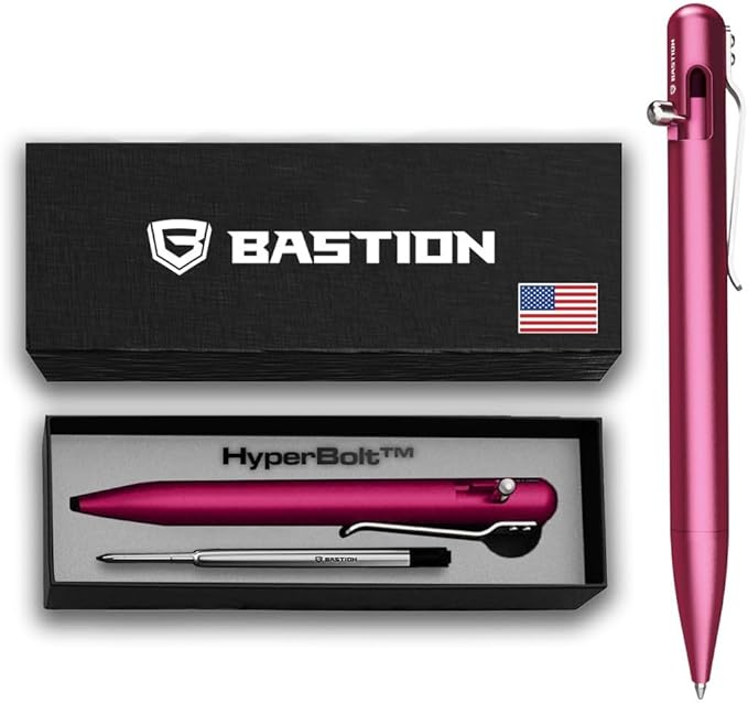 BASTION® Luxury Bolt Action Pen, Durable Professional Ballpoint Pen with Fine Tip, EDC Pen, Ink Refillable Pen for Birthday Gift, Travel Pen for School and Work