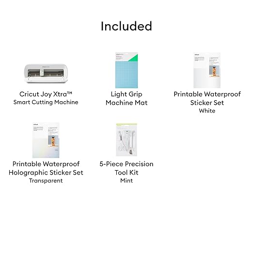 Cricut Joy Xtra-Sticker Starter Kit Smart Cutting Machine, White