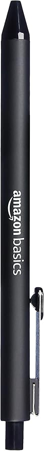 Amazon Basics Black Ballpoint Pens for Smooth Writing, Retractable, 12-Pack