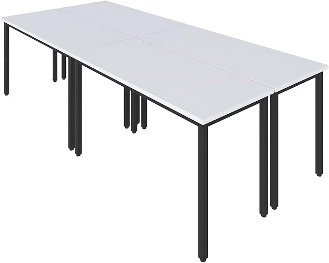 Bonzy Home Conference Tables 9ft Office Computer Desk for Meeting Room Study Writing Printer Podcast Table Save Space Design for 10 People Rustic Modern White 4PCS 110.2"x47.2"x29.5"