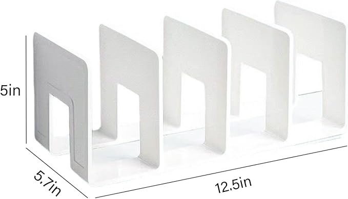 2PCS Acrylic File Organizer for Desk, Desktop Document/Mail Organizer, 4 Compartments Plastics Invisible Bookshelf Floating (12.5" x 5.7" x 5", White)