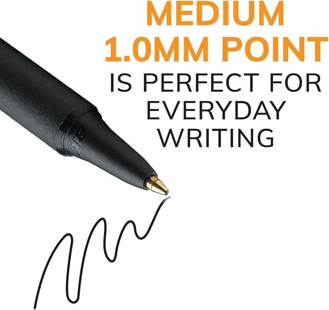 BIC Soft Feel Retractable Ballpoint Pen with 1.0 mm Medium Point and Comfortable Grip, 18-Count in Assorted Ink Colors