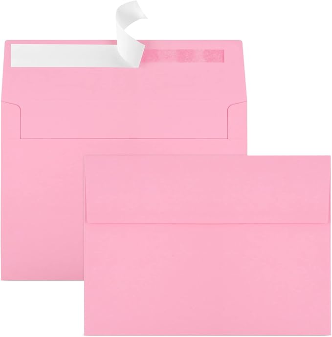 70 Packs of Invitation Envelopes, A2 Envelopes Pink, Postcard Envelopes, Envelopes for 4.5x5.5 Cards, Envelopes for Invitations, Envelopes Self Seal for Photos RSVP, Greeting Cards