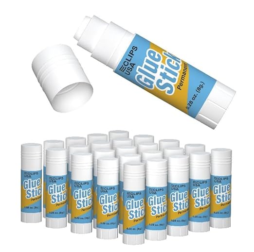 Glue Sticks Bulk (25 Pack), Glue Sticks for Kids Or Adults, Washable Glue Sticks, Glue Sticks Bulk Classroom, Craft Glue, School Supplies, .28 oz, 8 Grams (25 Pack)