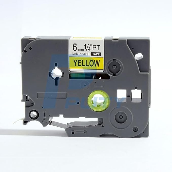 1PK Black on Yellow Extra Strength Laminated Label Tape Compatible for Brother P-Touch TZe-S611 TZ S611 Tze S611(6mm x 8m)