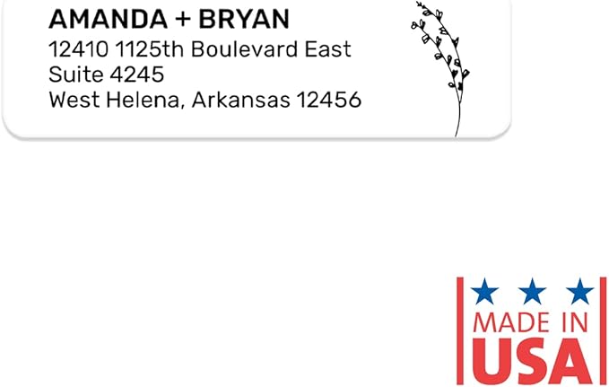 Botanical Flowers Rolled Address Labels/Roll of 250 Alternating Floral Illustrations Personalized Address Labels/Designer Return Address Stickers in Elegant Plastic Dispenser