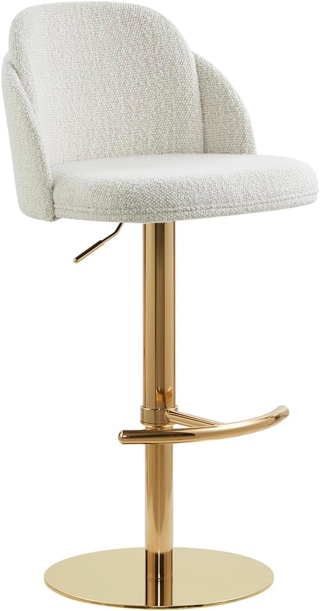 CHITA Adjustable Bar Stools Set of 2, Swivel Counter Height Stools with Stainless Steel Base for Bar, Kitchen Island, Dining Room, Gold