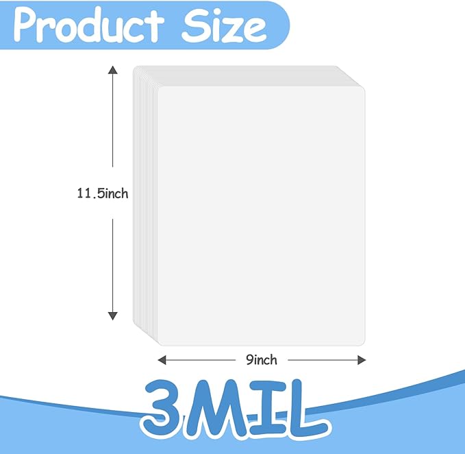 Clear Thermal Laminating Pouches 3mil Letter Size Plastic Laminator Sheets 9 x 11.5 Inch (400 Pack)