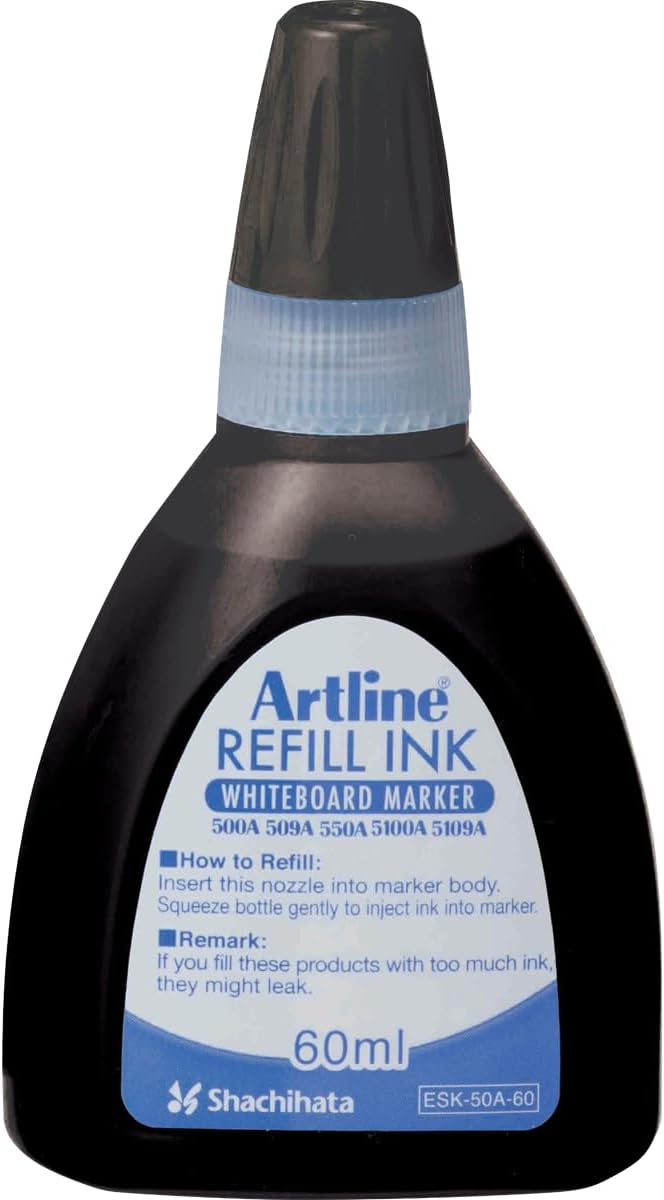 Artline Refill Ink (ESK-50A, BLACK) for Artline 5109A Big Nib Markers, Plus 500A, 509A, 550A, and 5100A Whiteboard Markers